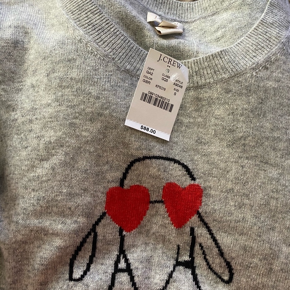 J. Crew Intarsia Dog Heart Eye Sweater